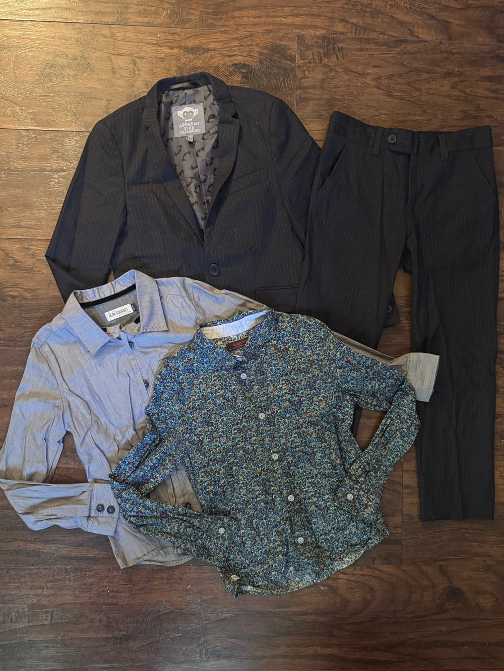 Appaman Boys' Navy Pinstripe Blazer and Pants Set with gorgeous button downs